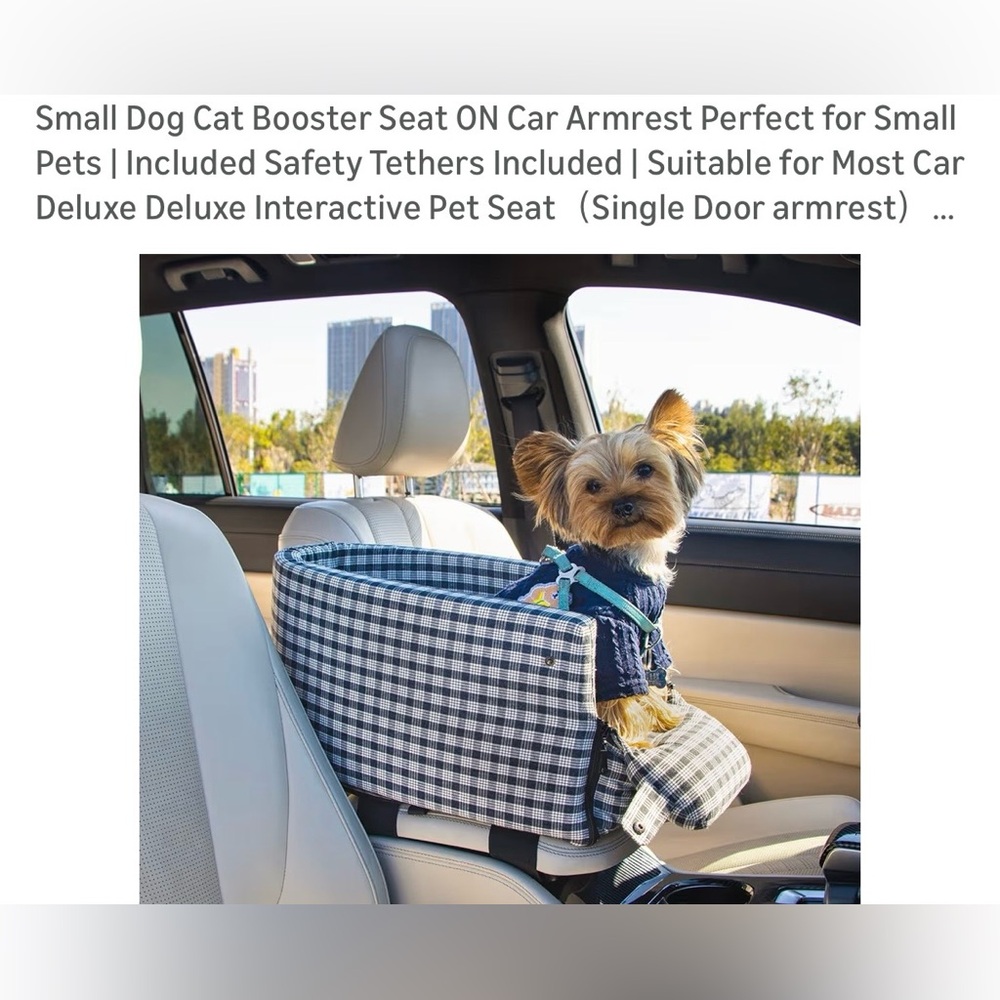 Premium Pet Travel Seat - Blue Checkered